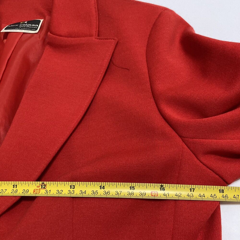 $5 SALE MUST GO Vintage 70s Alex Coleman Sportswear Red Blazer Jacket Size S - Picture 8 of 12